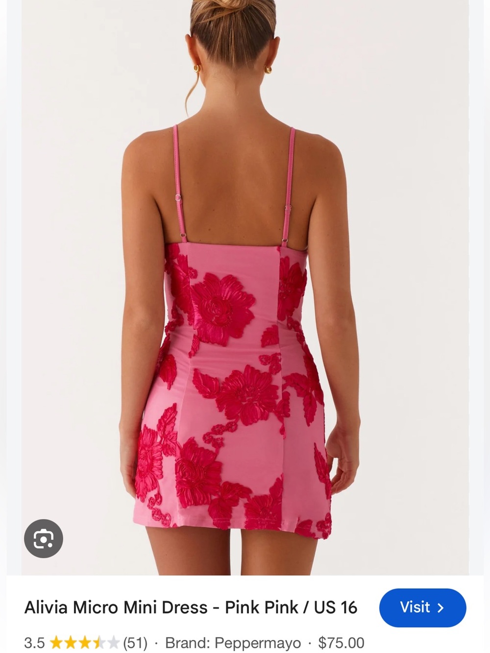 Peppermayo Alivia Pink Floral Mini Dress - Picture 2 of 8